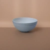 Light blue striped ceramic bowl, a simple household meal bowl for holding rice, noodles and soup details Picture